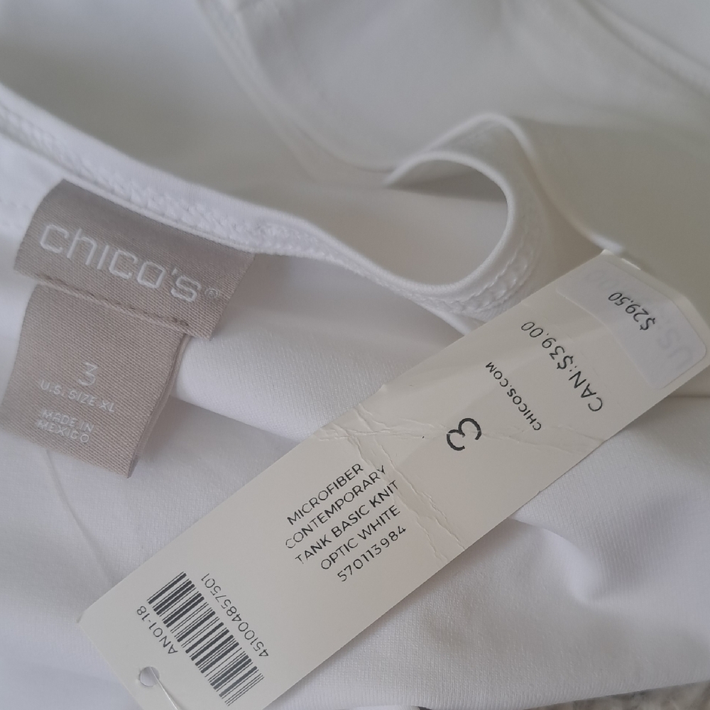 Chico's Optic White Tank Top - Picture 3 of 4